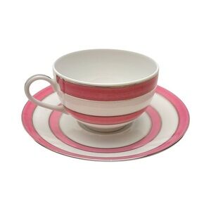 Raynaud Limoges Transat Rose Pink Tea Cup & Saucer